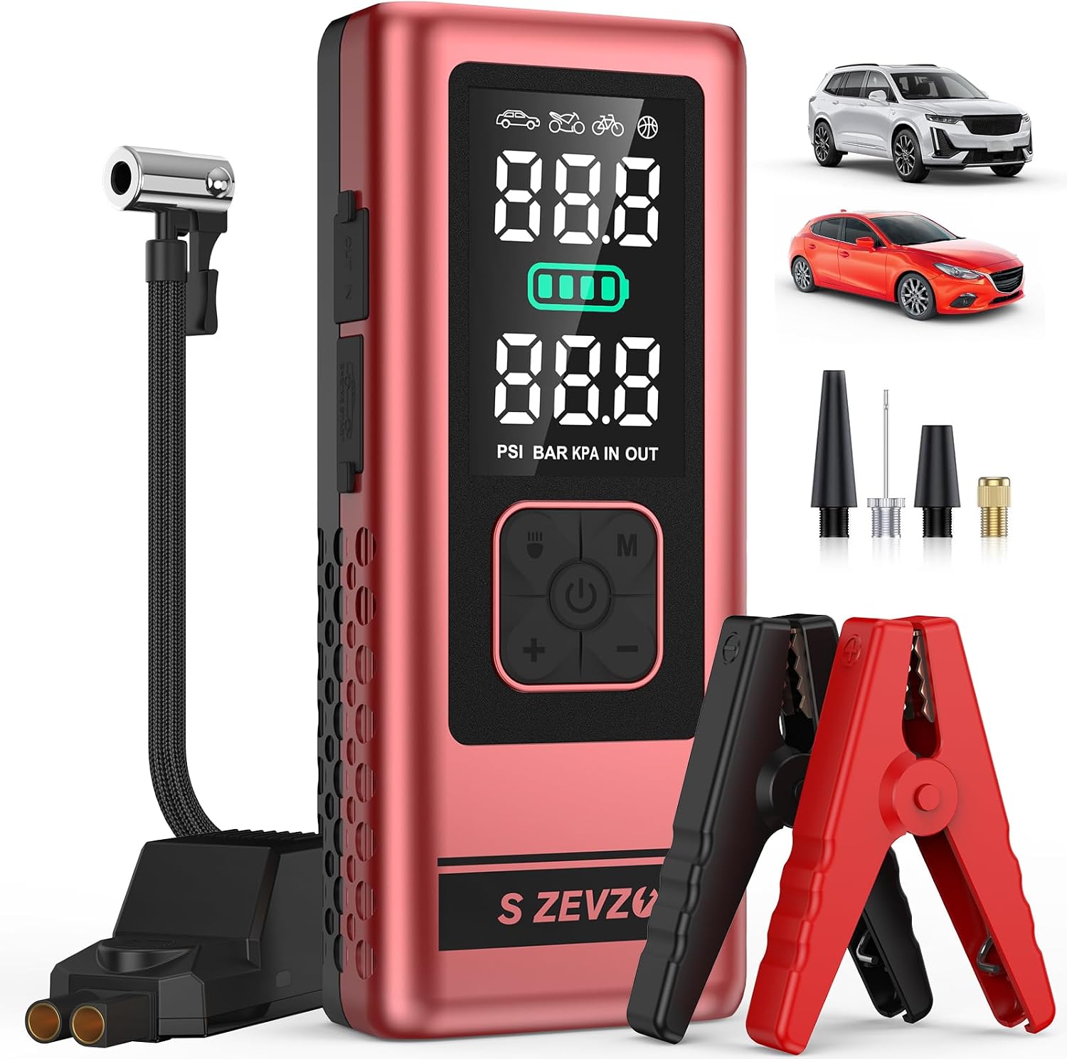 S ZEVZO Arrancador de coche con compresor de aire, 6000A 150PSI Jum...