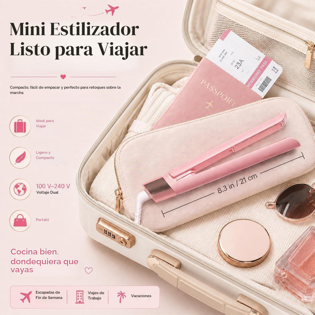 Mini plancha plana de cerámica de 0.8 pulgadas, planchas pequeñas p...