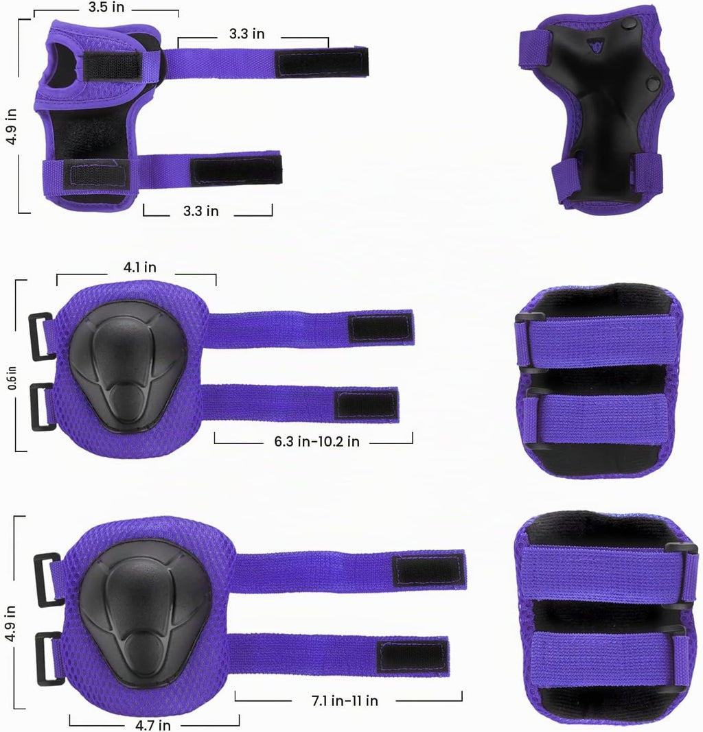 WayEee Juego de casco de bicicleta para niños, rodilleras, equipo d...