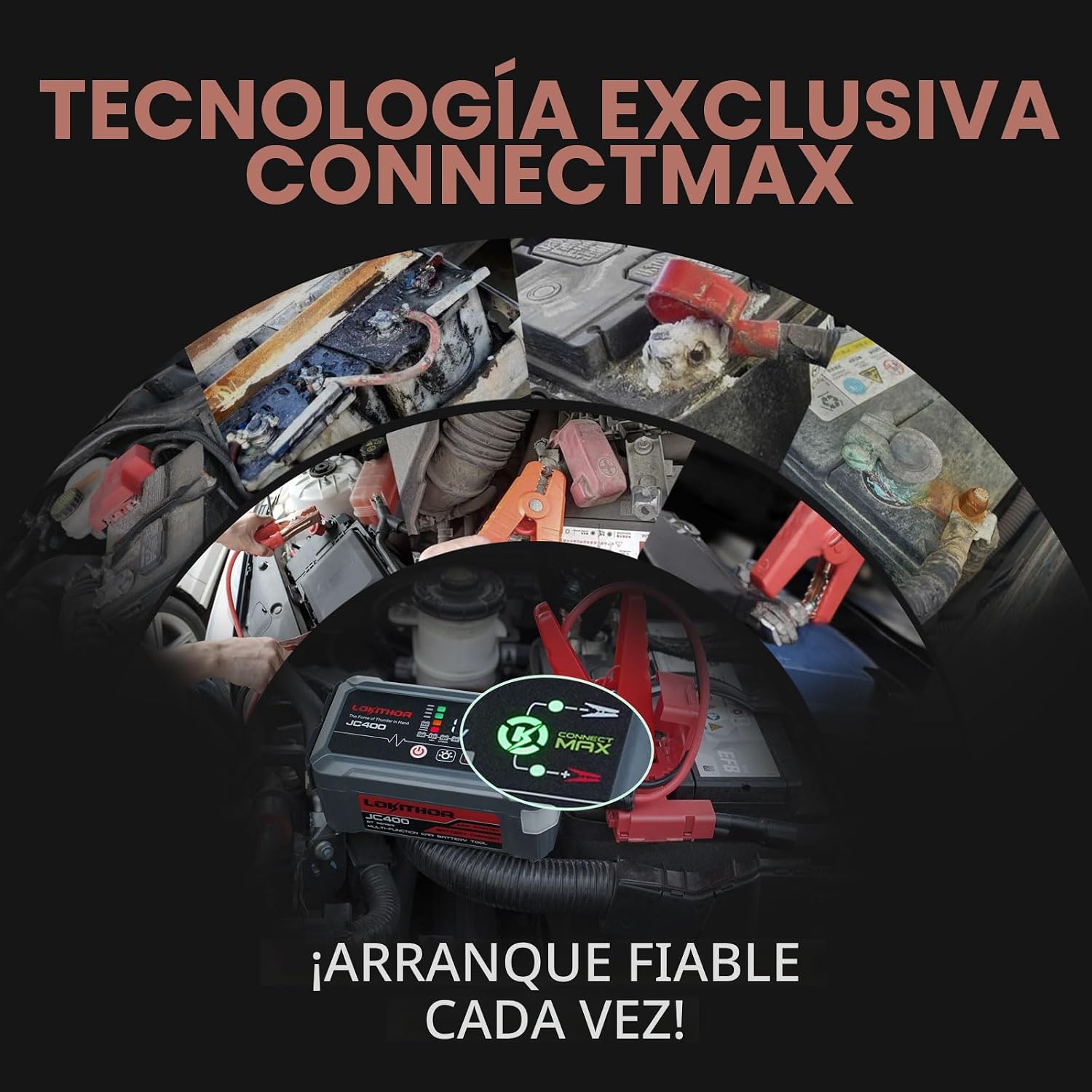 LOKITHOR Cargador de batería de coche JC400 2A\/1A\/750mA 6\/12V y...