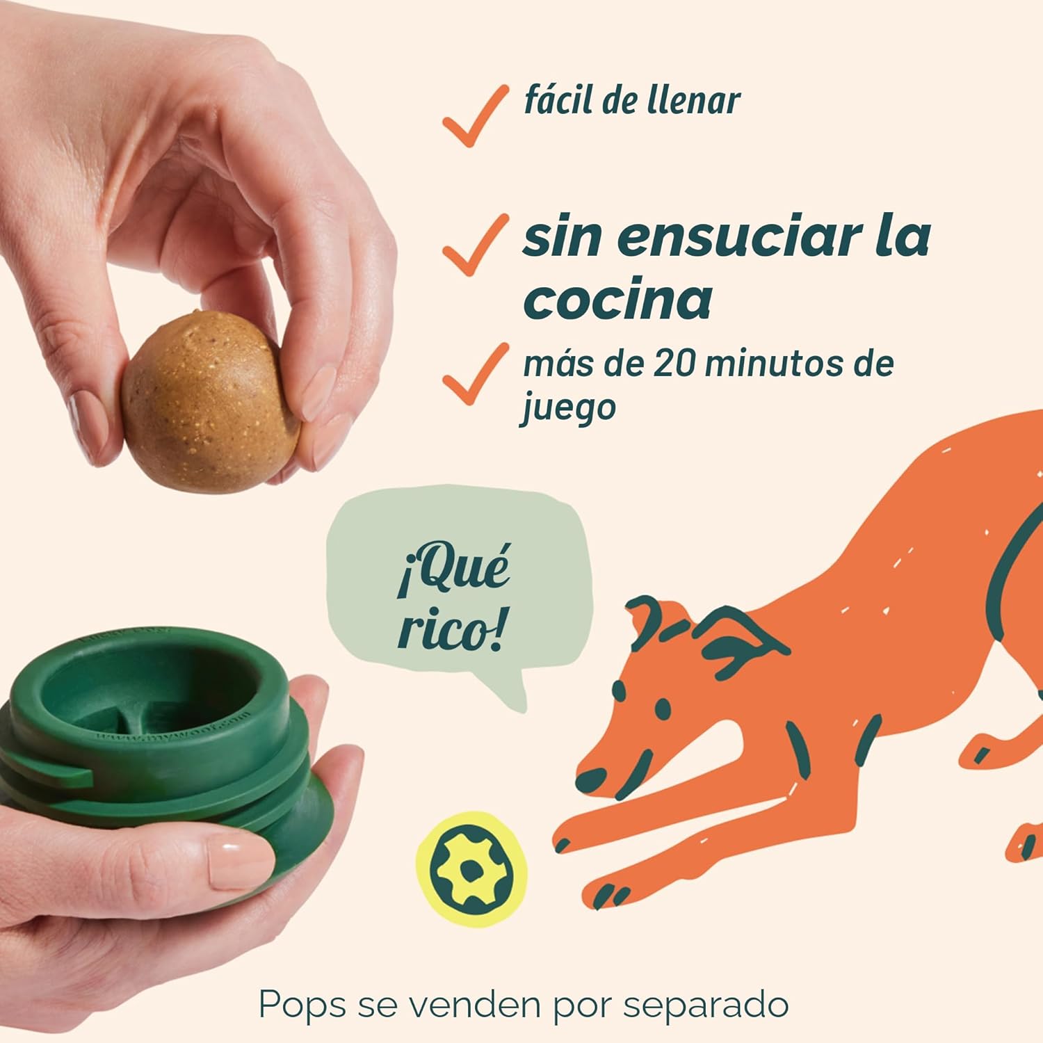 WOOF Pupsicle - Pelota interactiva de larga duración para mantener...
