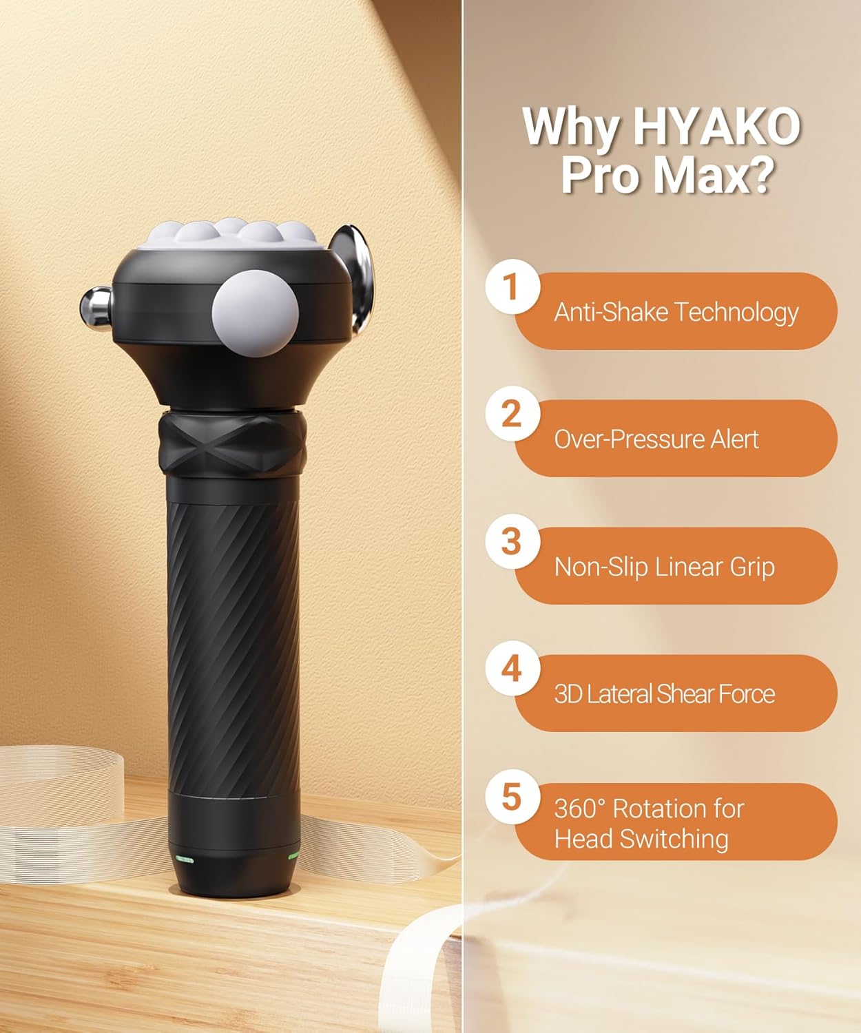 HYAKO Masajeador Pro Max Therapy \u2013 Vibración de tejido profund...