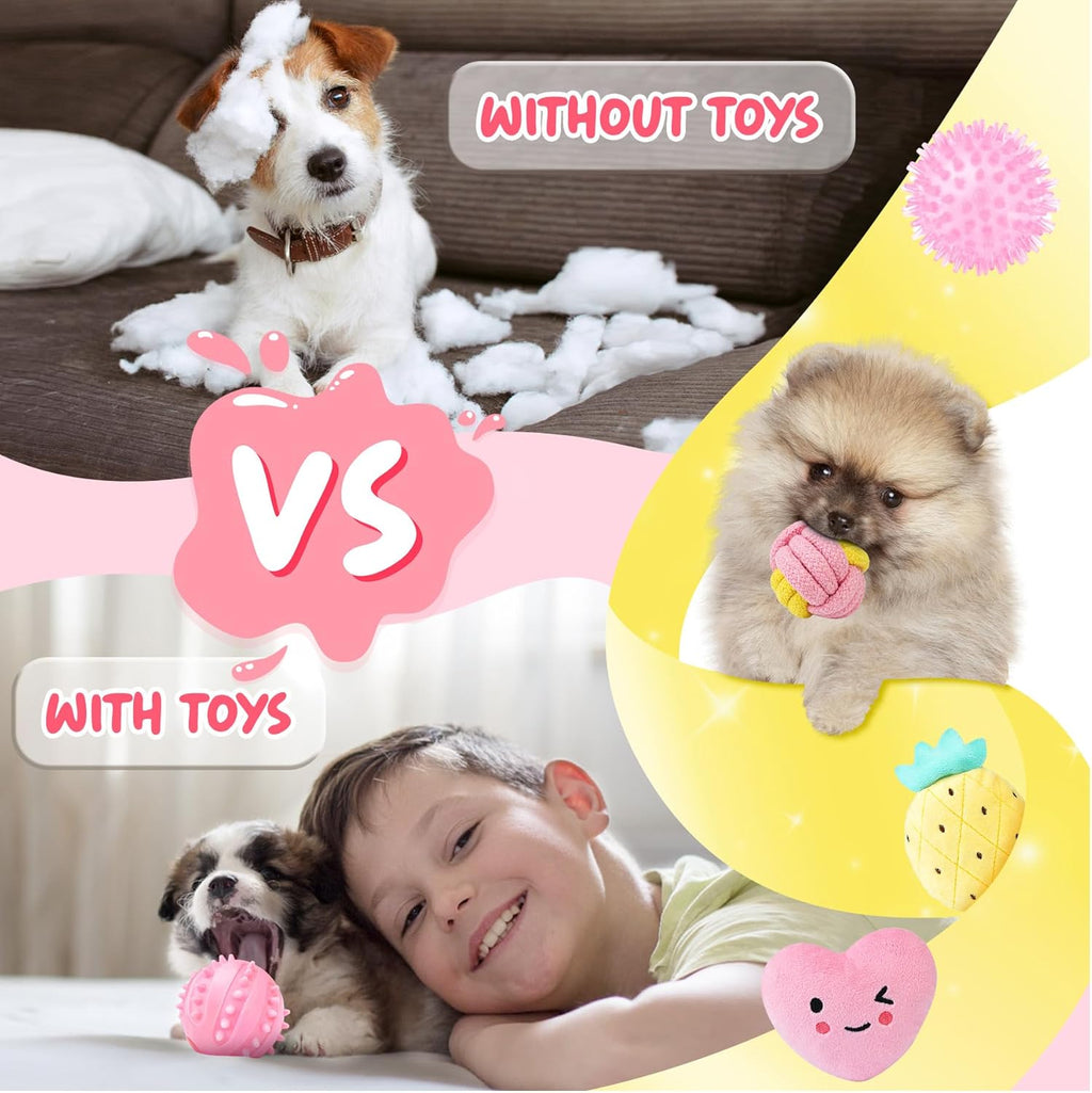 XIUGOAL Juguetes rosados \u200B\u200Bpara cachorros para la dentici...