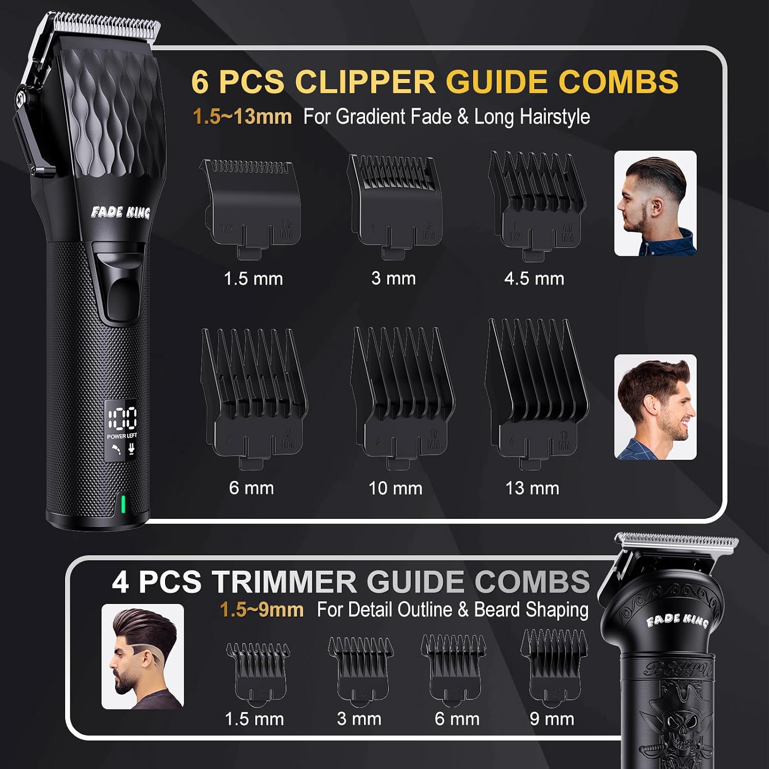 FADEKING® Cortadoras de pelo profesionales para hombres - Cortador...