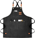 OUNLEN Delantal de Chef para Hombres y Mujeres de Lona con 3 Bolsil...