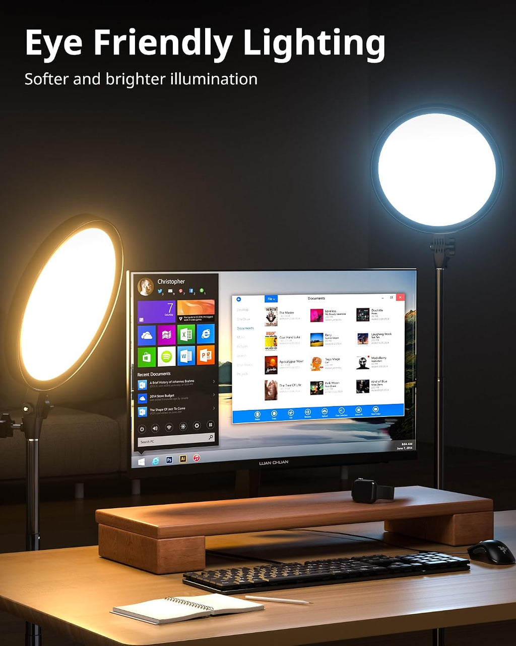 UBeesize - Anillo de luz profesional con soporte, soporte para telé...