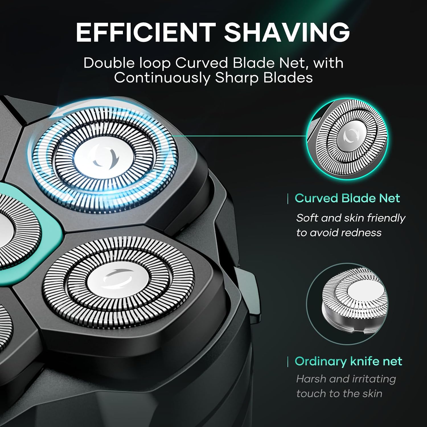 kensen Afeitadoras de cabeza 6D para hombres calvos, cabezal de rep...