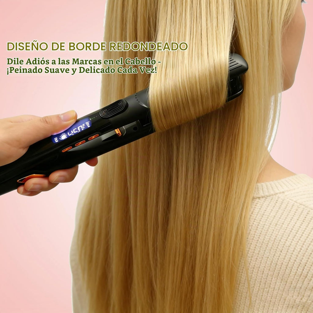 Rizador alisador de pelo de hierro plano MBHAIR 2 en 1, cerámica 1\...