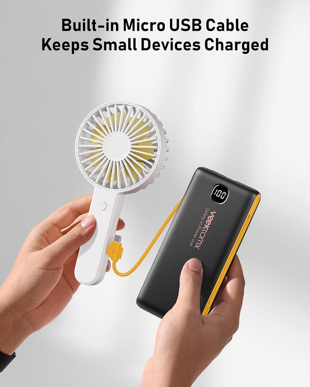 Cargador Portátil Power Bank con Cables Integrados y Enchufe de Par...