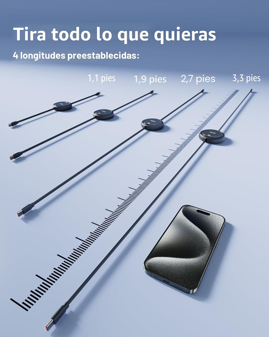 Baseus Cable USB C a USB C, cable de carga rápida retráctil USB C 5...