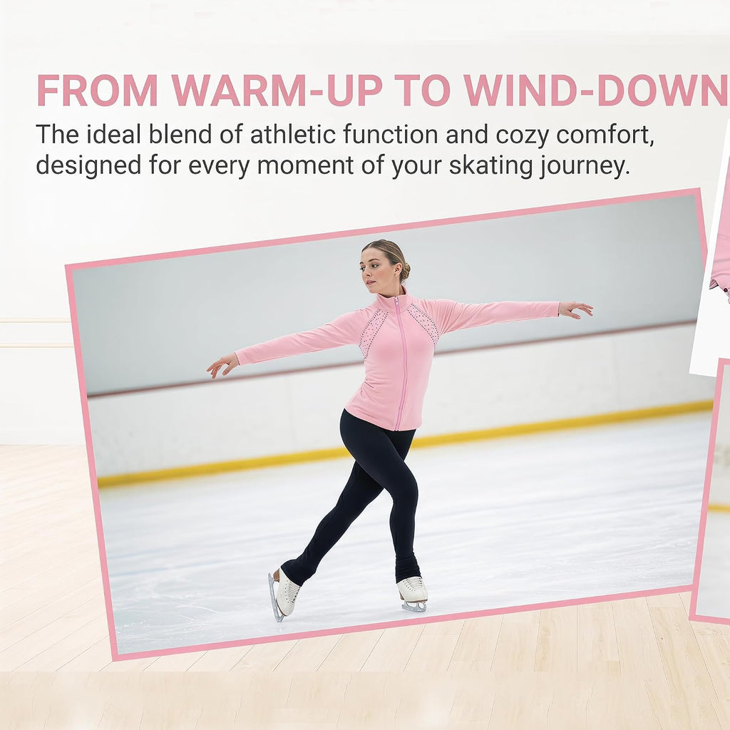 JoyCan Chaqueta de entrenamiento de patinaje sobre hielo para niña,...