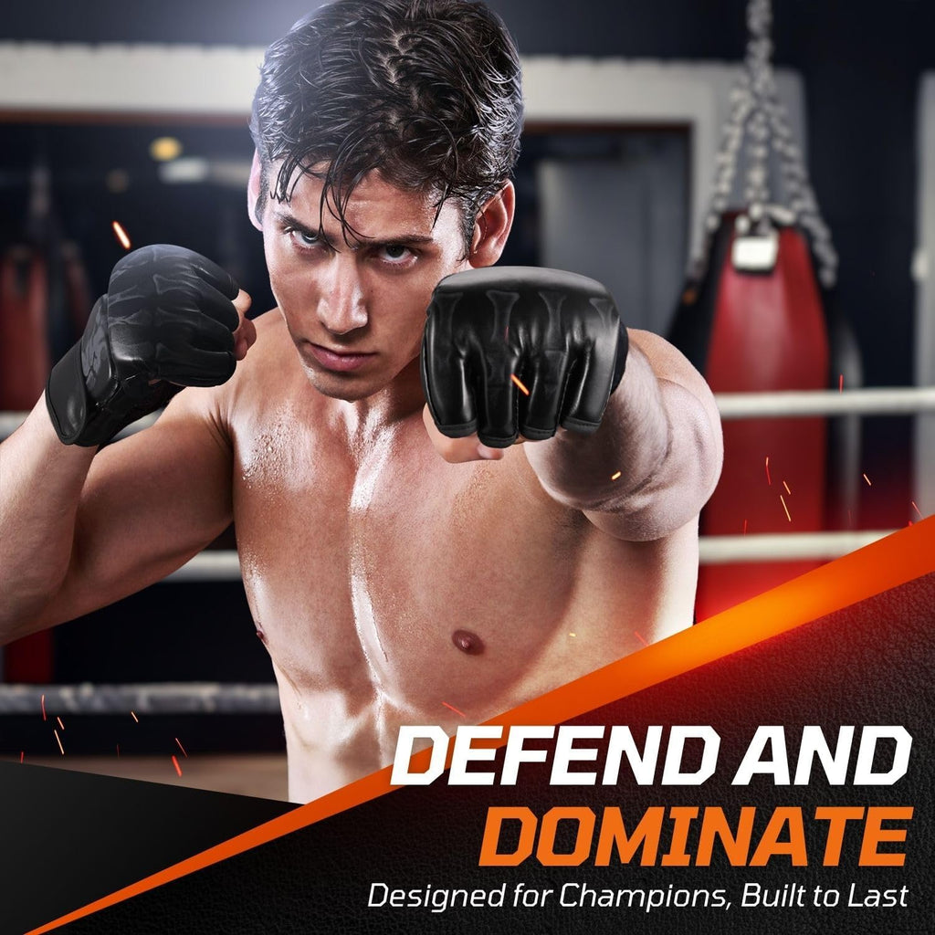 Flexzion, guantes de boxeo con dedos descubiertos - Grappling, MMA,...