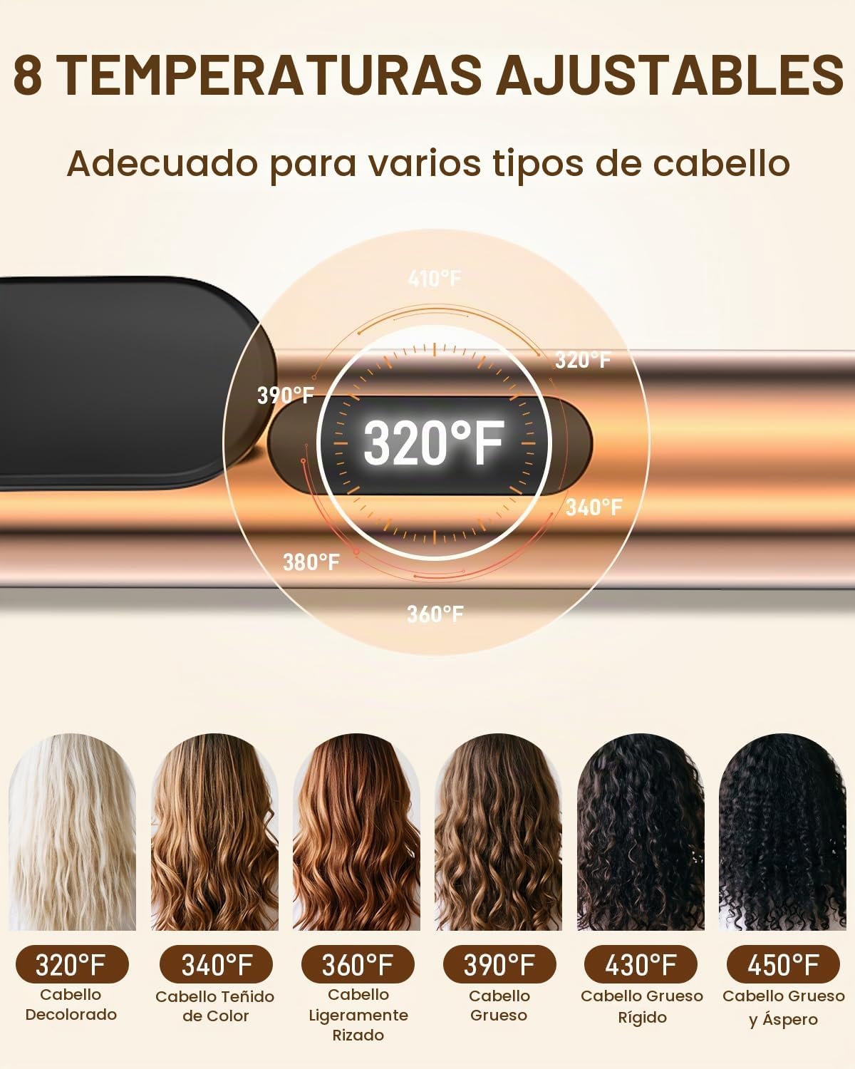 MESCOMB Rizador de 1 pulgada para cabello largo, rizador de doble v...