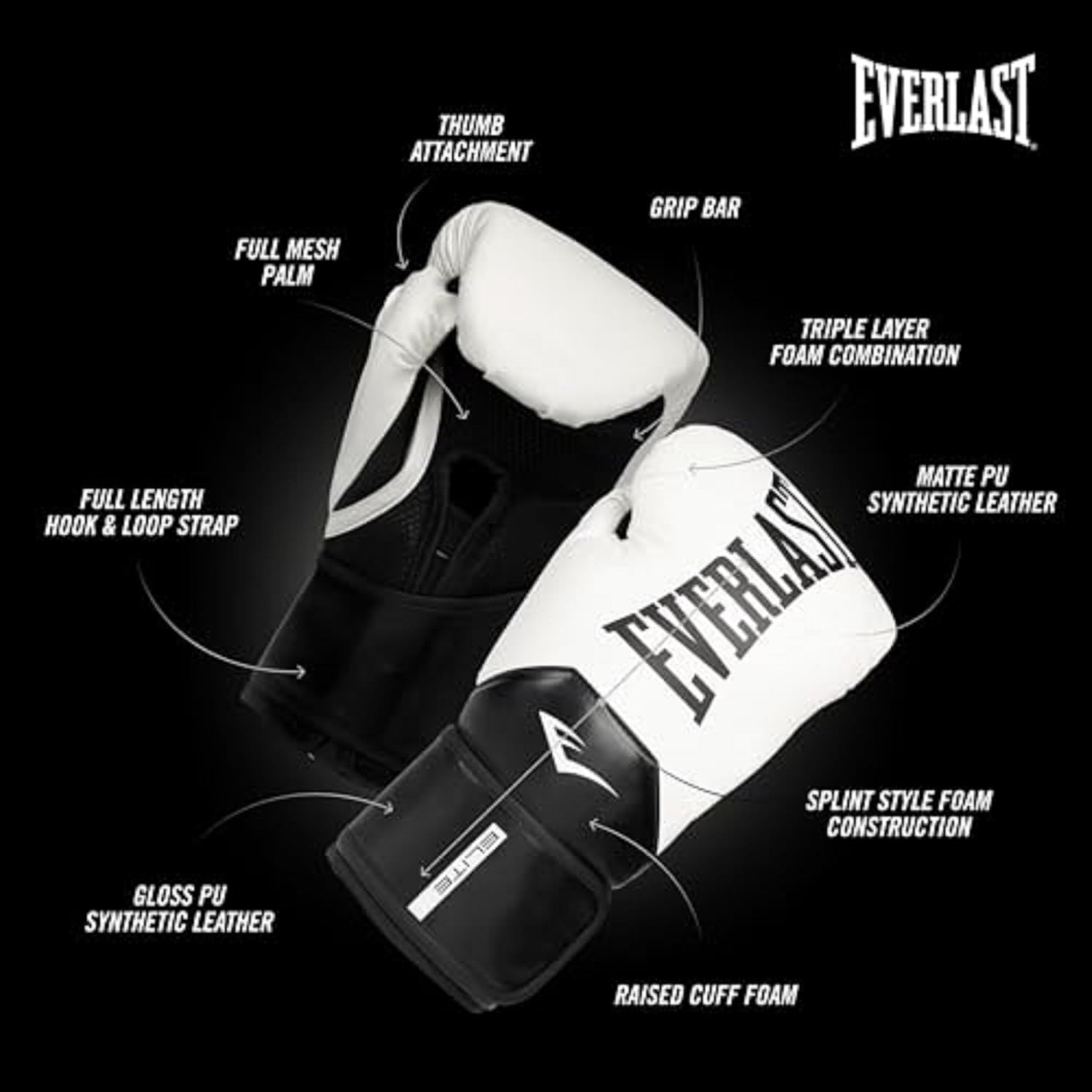 Everlast Elite 2 Guantes de Boxeo, guantes de entrenamiento profesi...