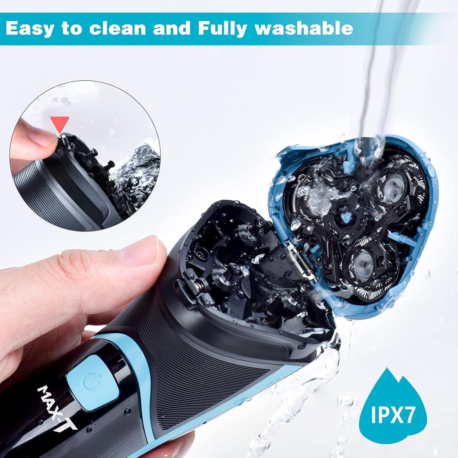 MAX-T Maquinilla de afeitar eléctrica para hombres con recortadora...