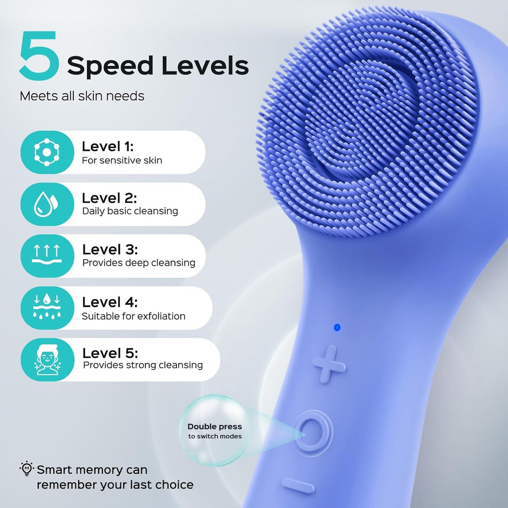 COSLUS FBS03 Cepillo de limpieza facial: 2 en 1 con giro y vibració...