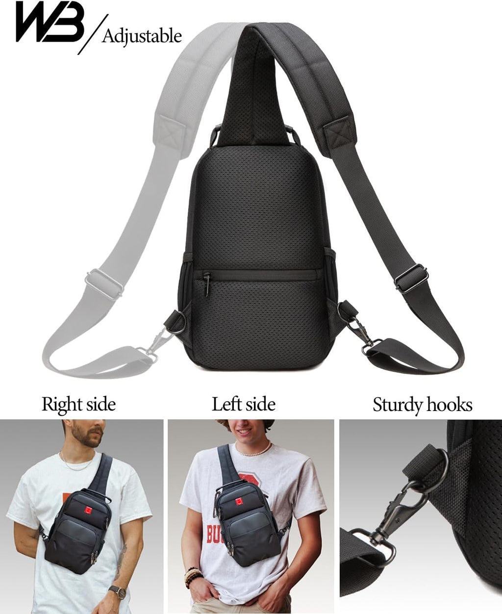 WHBIMGOOO Bandolera para hombre \u2013 Bolso bandolera de viaje peq...