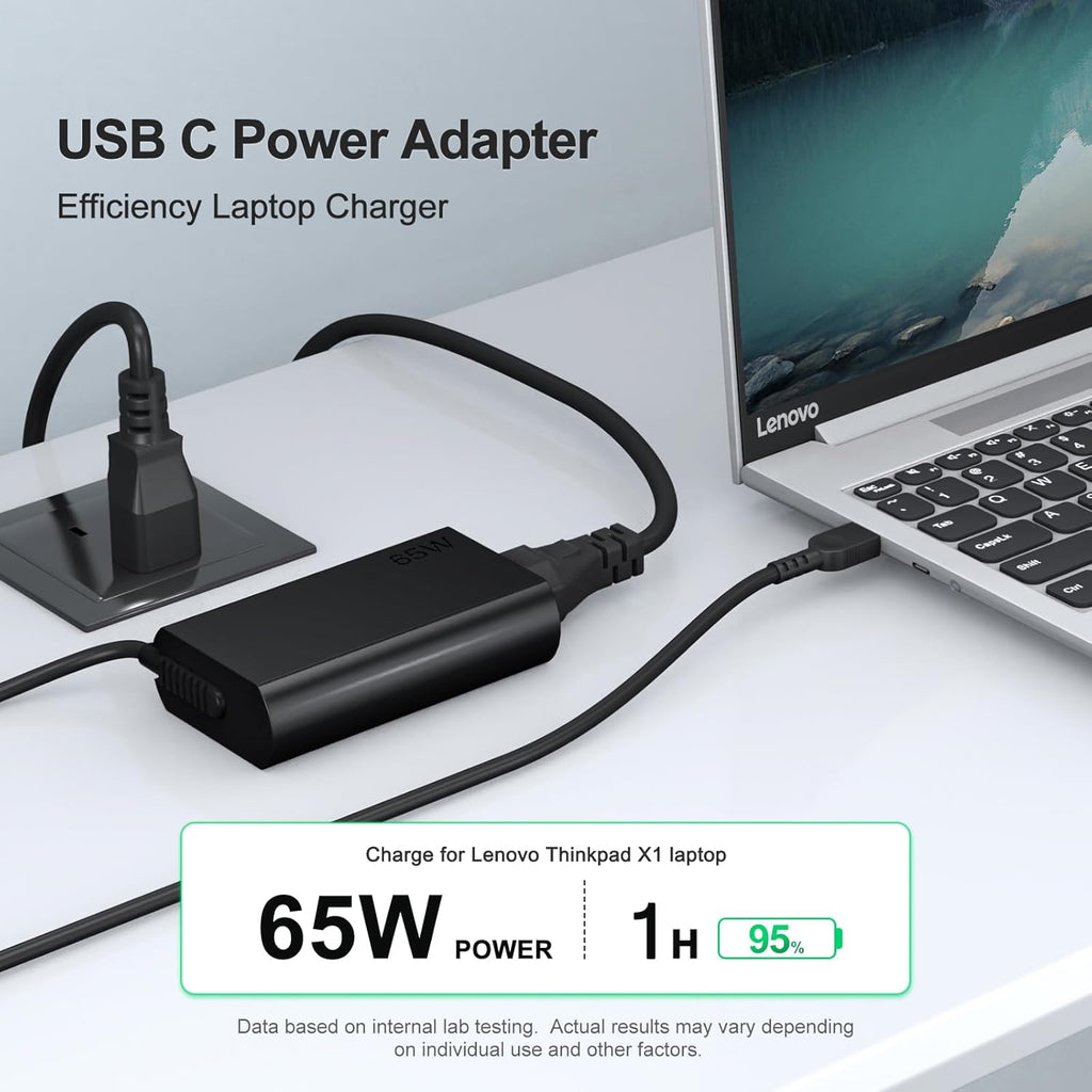 Cargador de portátil USB C de 65 W para Lenovo ThinkPad\/Yoga\/Thin...