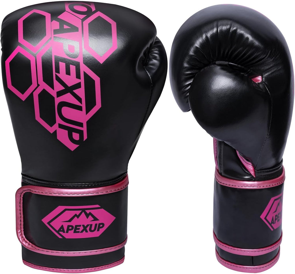 APEXUP Guantes de boxeo para hombres y mujeres, guantes de entrenam...