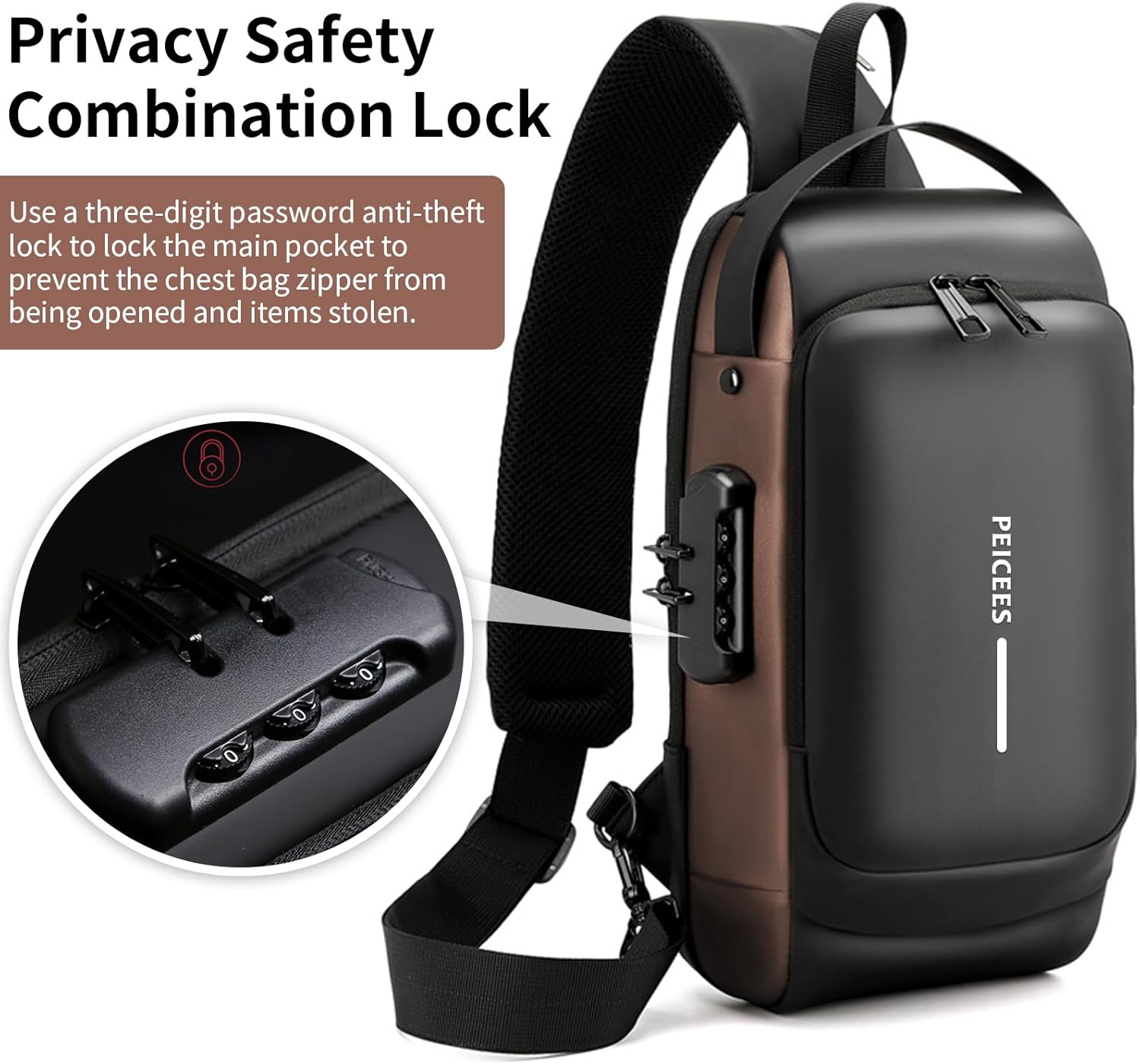 Peicees Bolso Cruzado para Hombre Bolsos para Hombre Bolso para Hom...