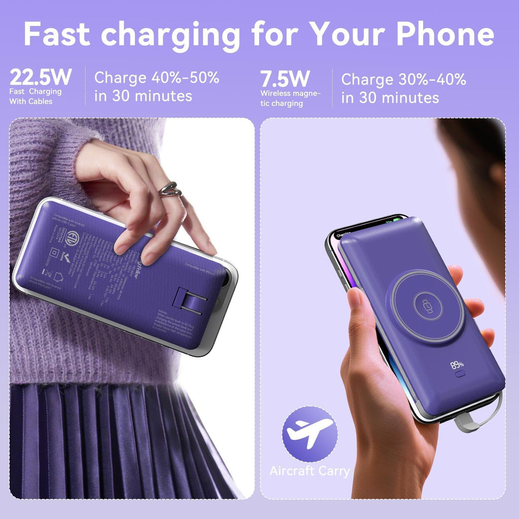 LUCKYFELLOW Cargador portátil magnético de 10000 mAh para iWatch y...