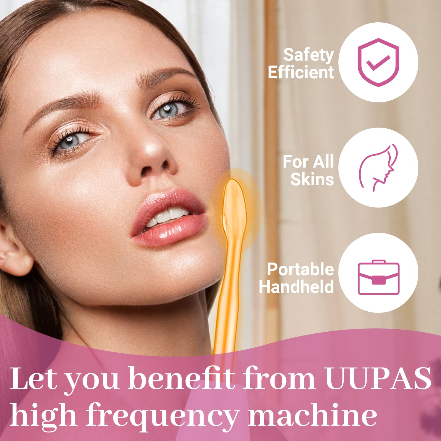 UUPAS - Varita facial de alta frecuencia, portátil, portátil, de al...