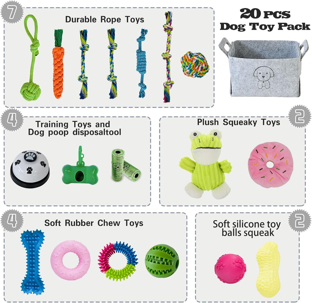 MRSOHRET 20 juguetes masticables para cachorros para la dentición,...