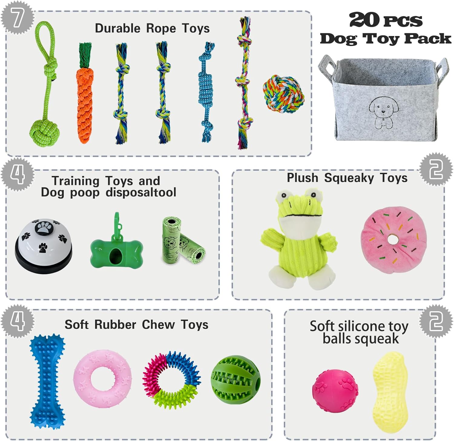 MRSOHRET 20 juguetes masticables para cachorros para la dentición,...