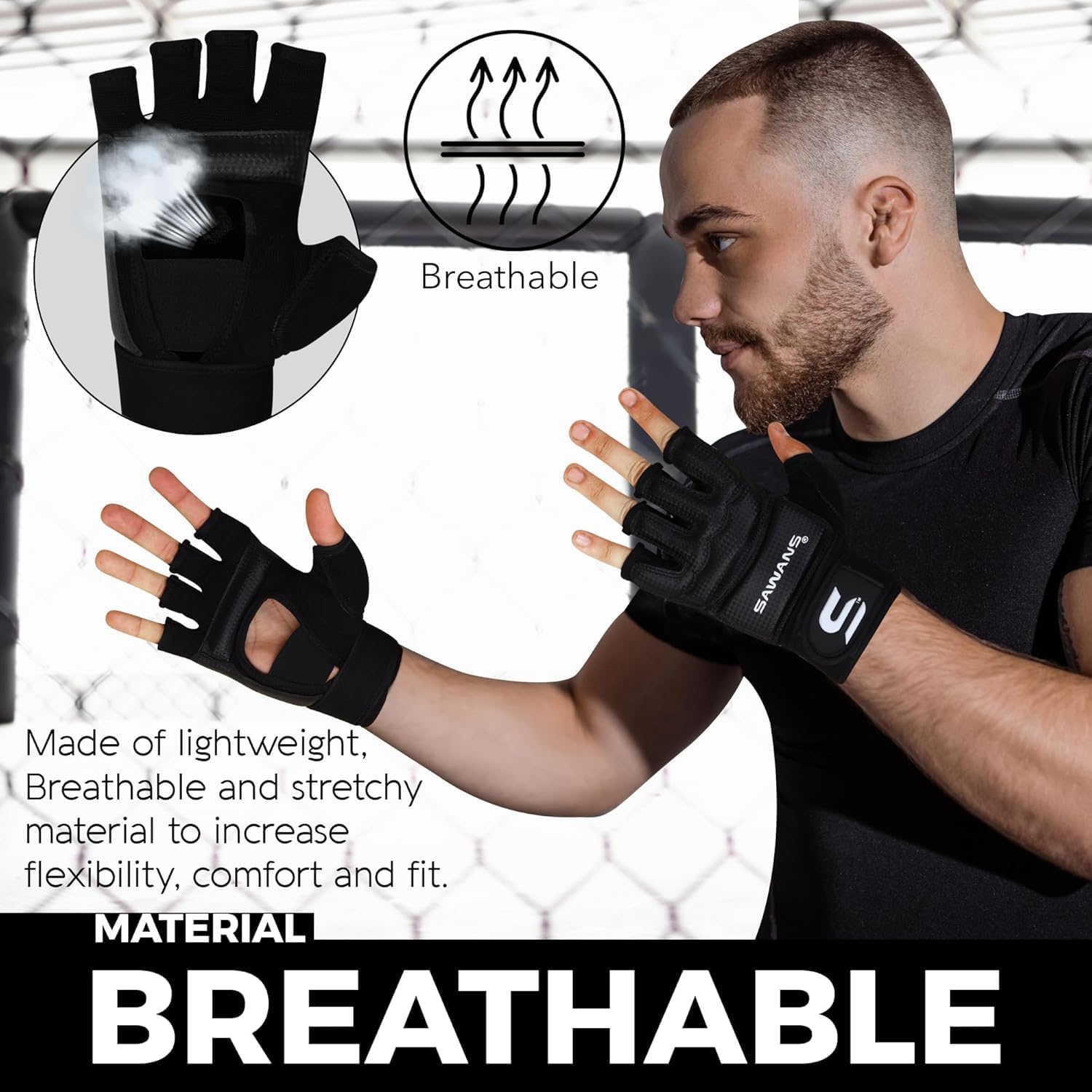 SAWANS Guantes de karate, guantes de boxeo, artes marciales, combat...