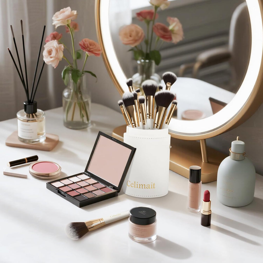 Juego de 12 brochas de maquillaje, aptas para profesionales y princ...