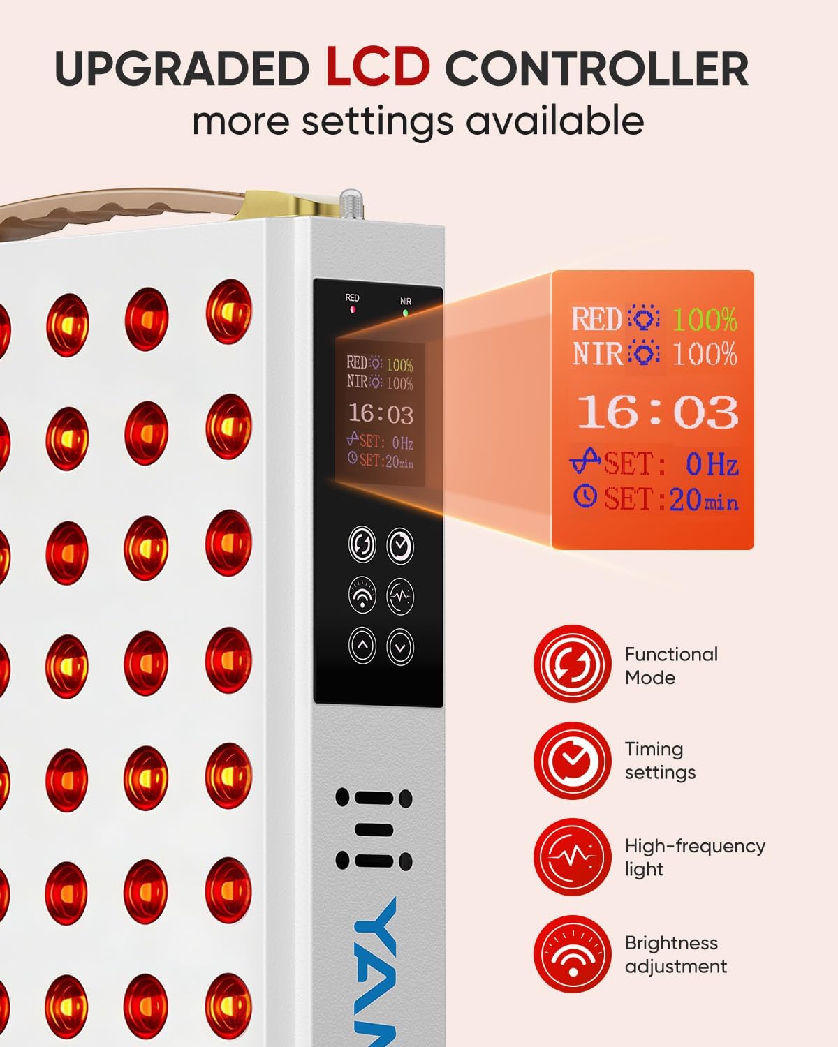 YAMURI Terapia de luz roja para cuerpo, panel de luz roja de 660 nm...
