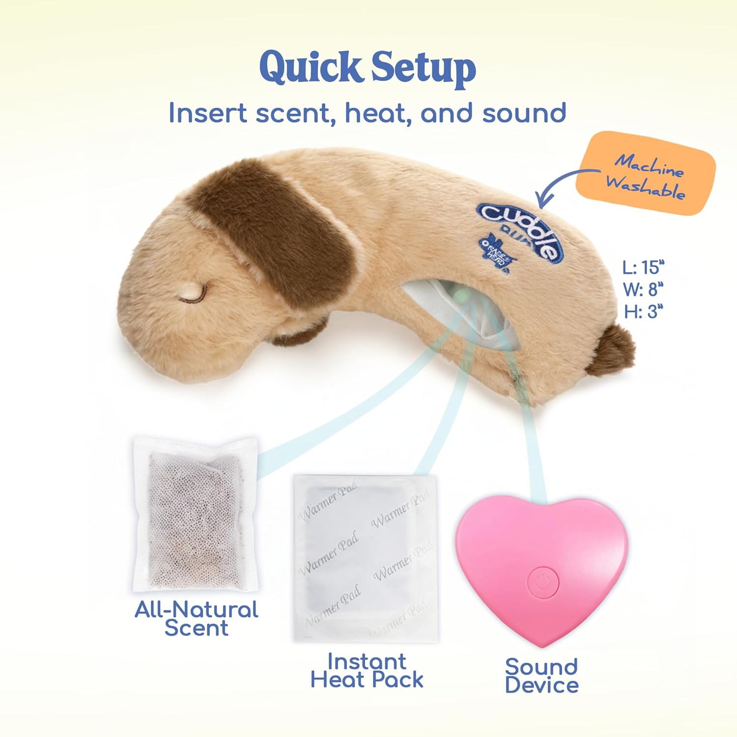 Race&amp;Herd CuddleBun - Juguete para cachorros con latido del cor...