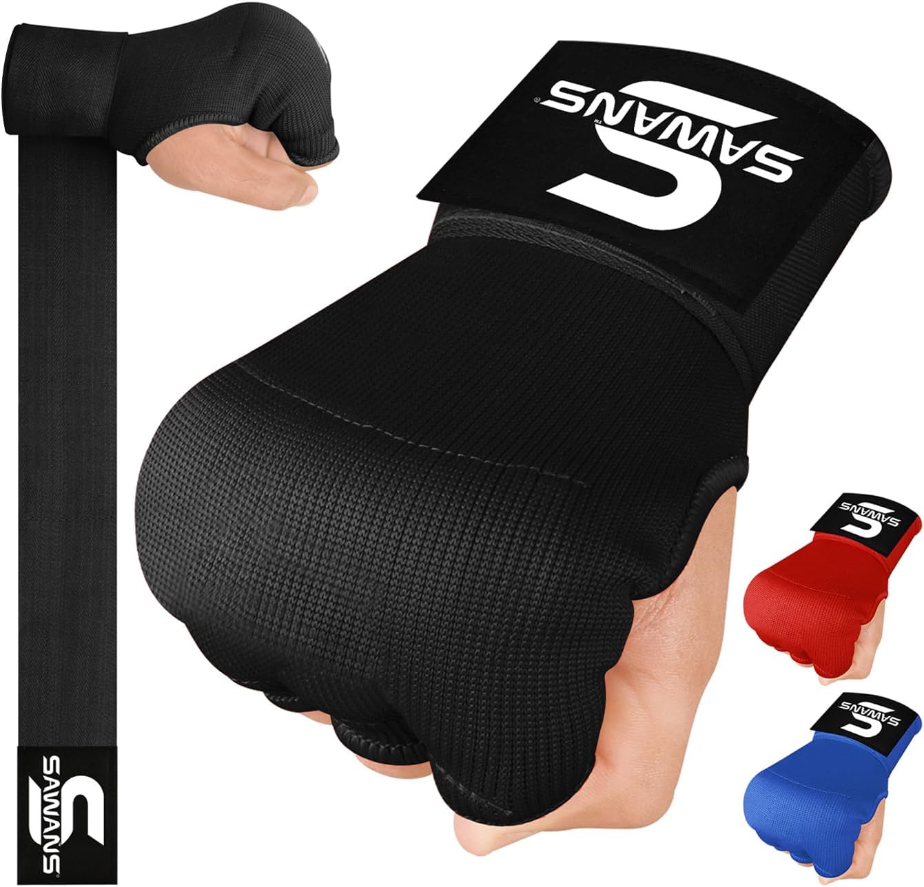 SAWANS Guantes interiores de boxeo para protección de manos, correa...