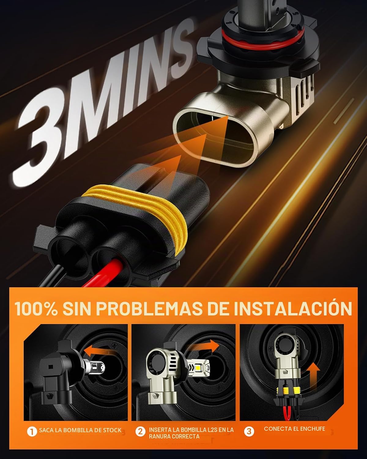 SEALIGHT Bombillas 9012 HIR2, 9X Super Brillantes 6500K Blanco Frío...