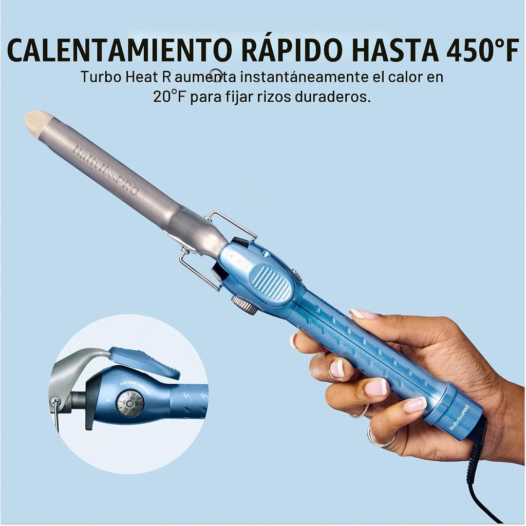 BaBylissPRO Rizador de Resorte de Titanio Nano, Varita Profesional...