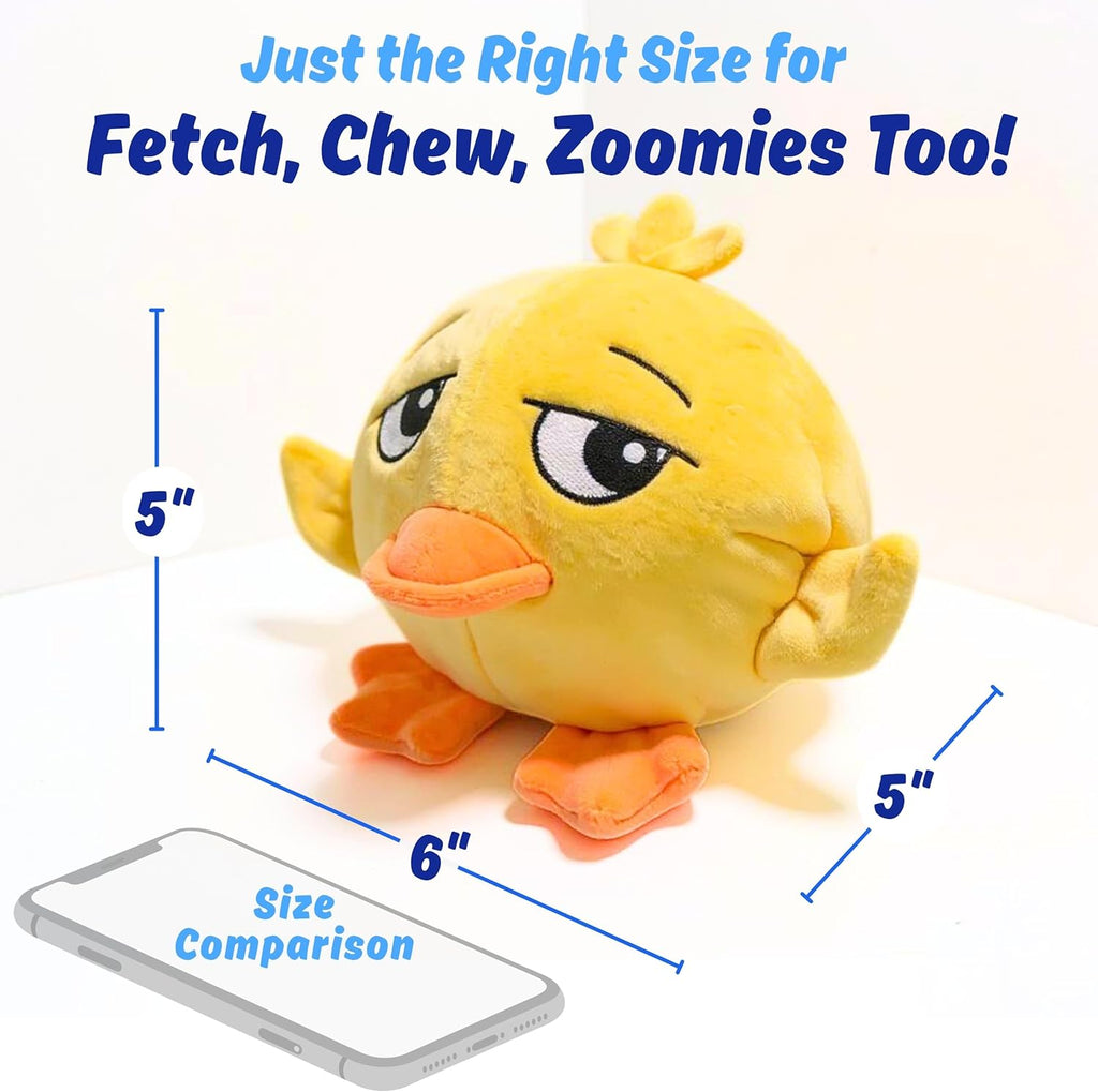 PeppyPawz - Juguete masticable 3 en 1 de pato de peluche para perro...
