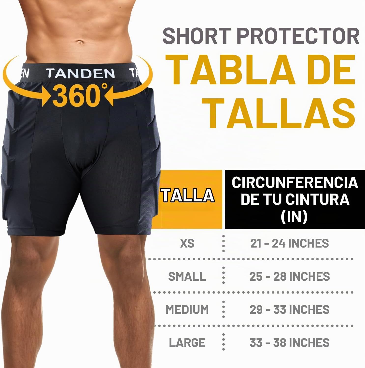 Tanden Pantalones cortos acolchados de impacto de cadera, almohadil...