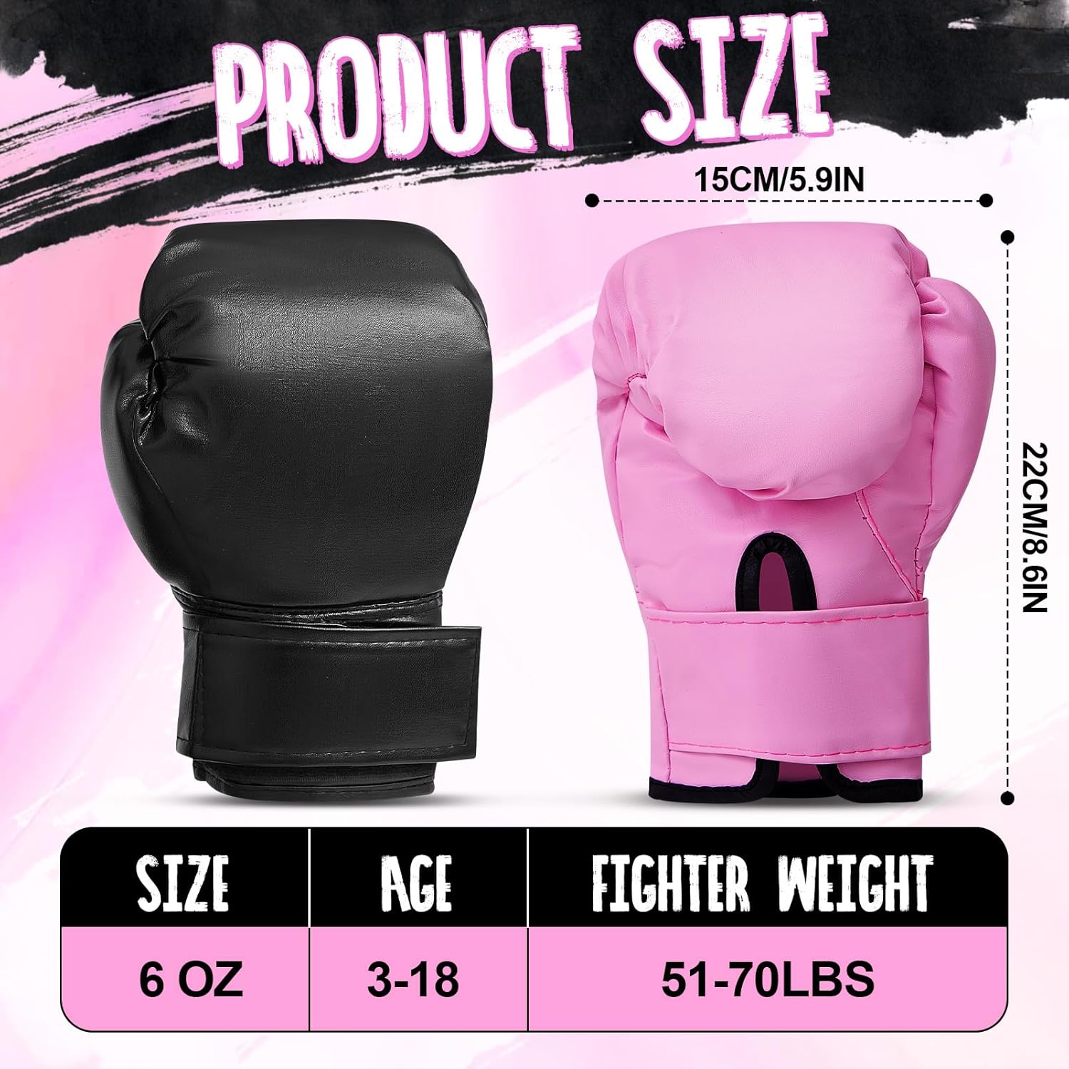 VercanMonth 2 pares de guantes de boxeo para niños de 6 oz, guantes...