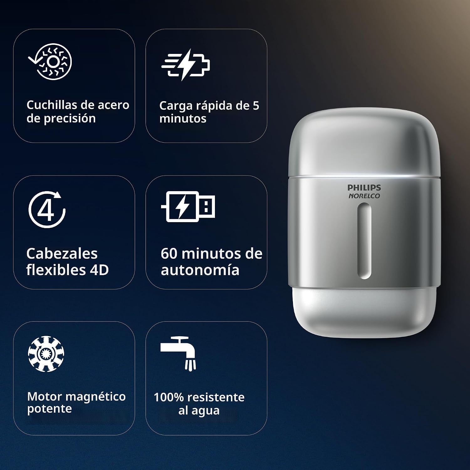 Philips Norelco Shaver 600 Series - Afeitadora eléctrica compacta,...