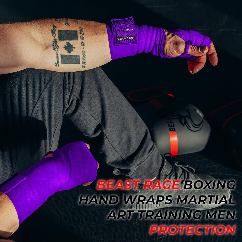 BEAST RAGE Vendas para manos de boxeo para MMA Kickboxing, muñequer...