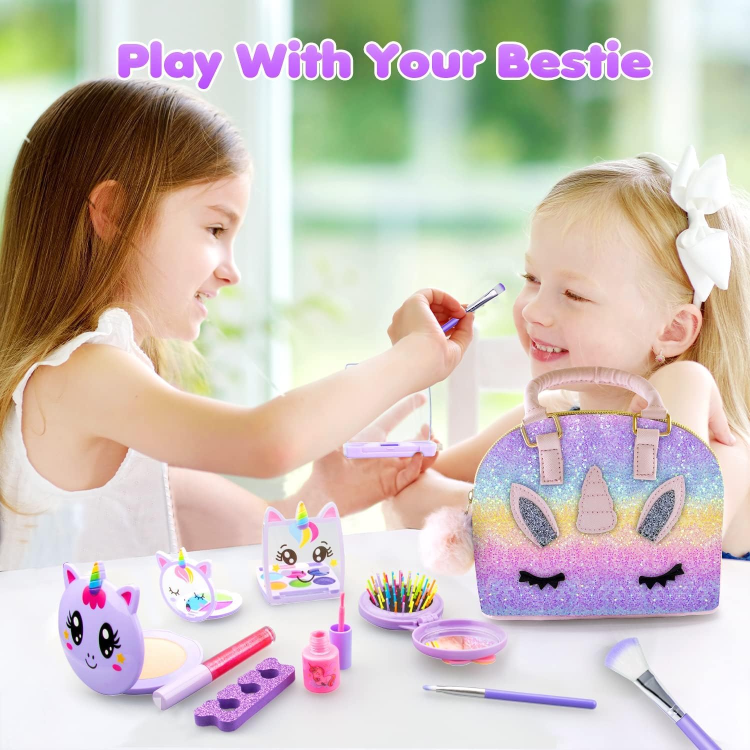 Beayuck Kit de Maquillaje para Niñas - Kit de Maquillaje de Juguete...