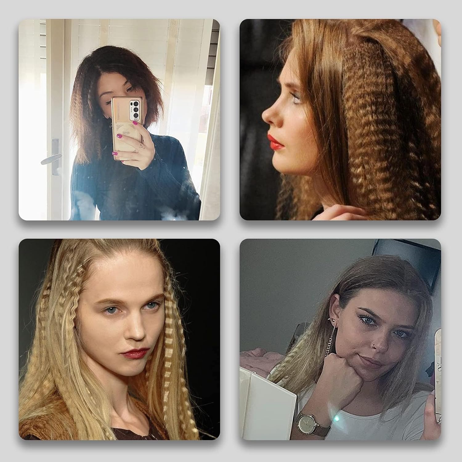 Crimpadora de cabello con planchas de cerámica de titanio DSHOW par...