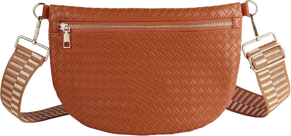 Bolsos cruzados tejidos para mujer, riñonera tipo bandolera de cuer...