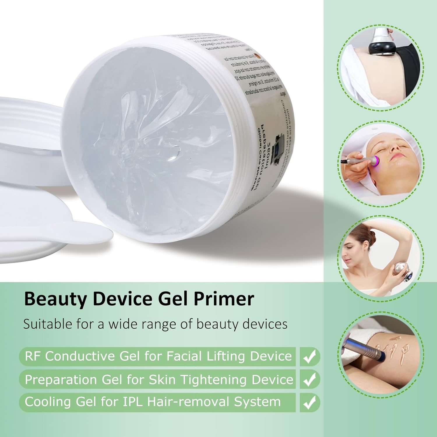 Gel conductor RF con ácido hialurónico para dispositivo facial de m...