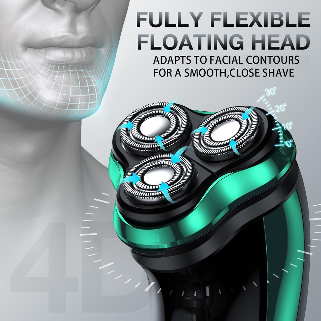 Maquinilla de afeitar eléctrica para hombres, rasuradora giratoria...