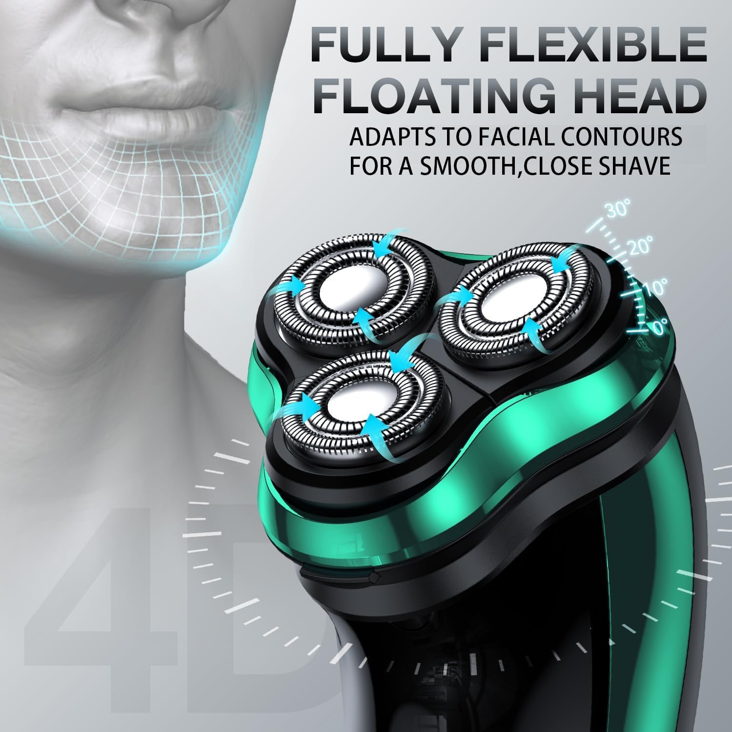 Maquinilla de afeitar eléctrica para hombres, rasuradora giratoria...