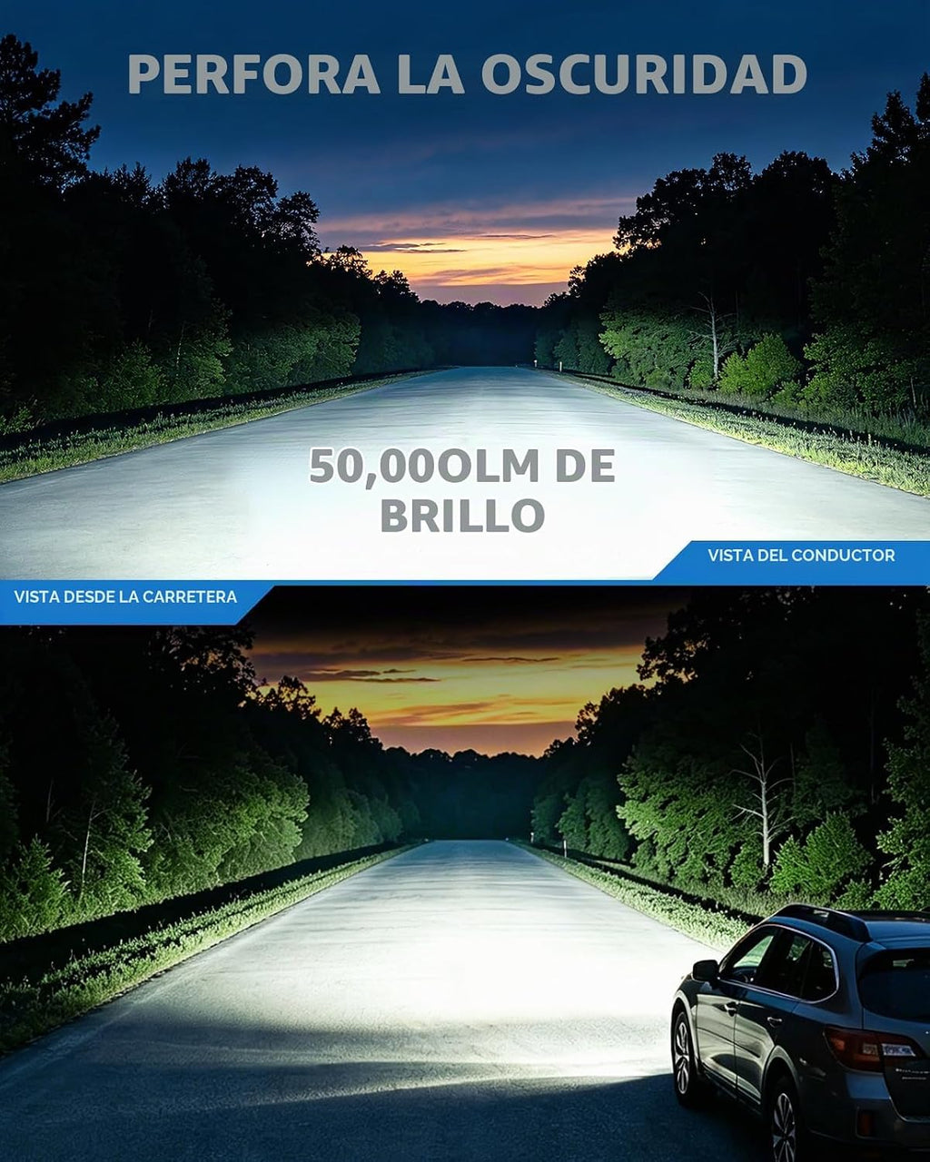 Marsauto Bombillas LED H11\/H9\/H8, 60,000 lm 10 veces más brillant...