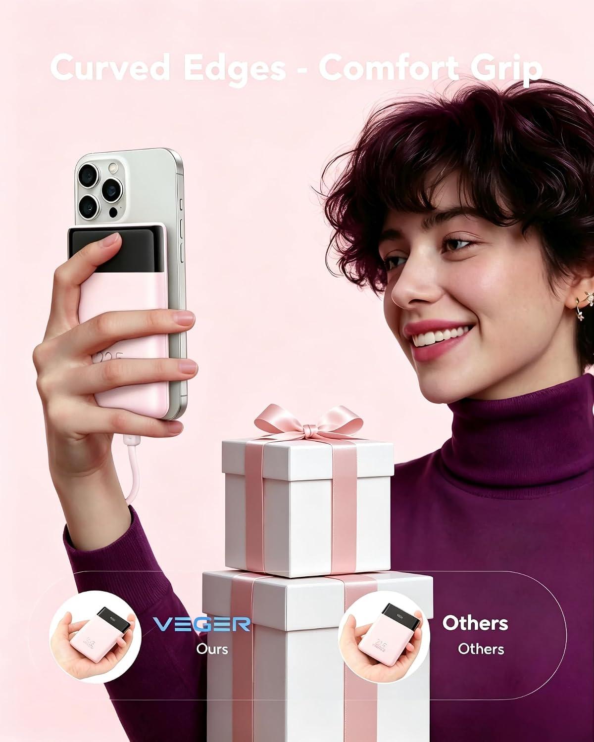 VEGER Cargador portátil de carga rápida de 22.5 W, banco de energía...