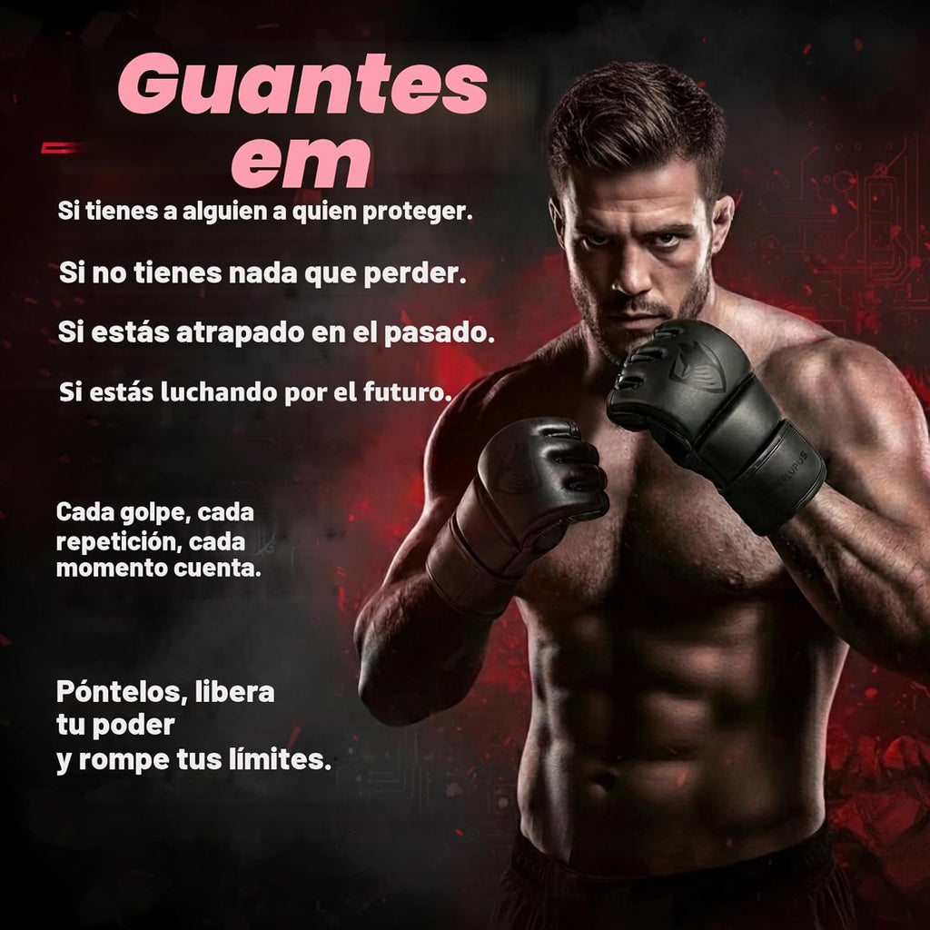 LIBERLUPUS Guantes de entrenamiento de MMA para hombres, guantes de...