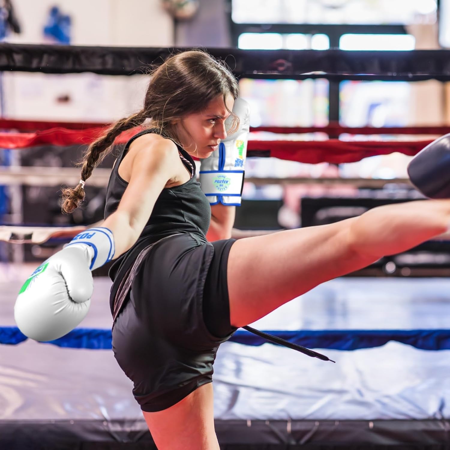 POZTEV Guantes de boxeo para hombres y mujeres, guantes de entrenam...